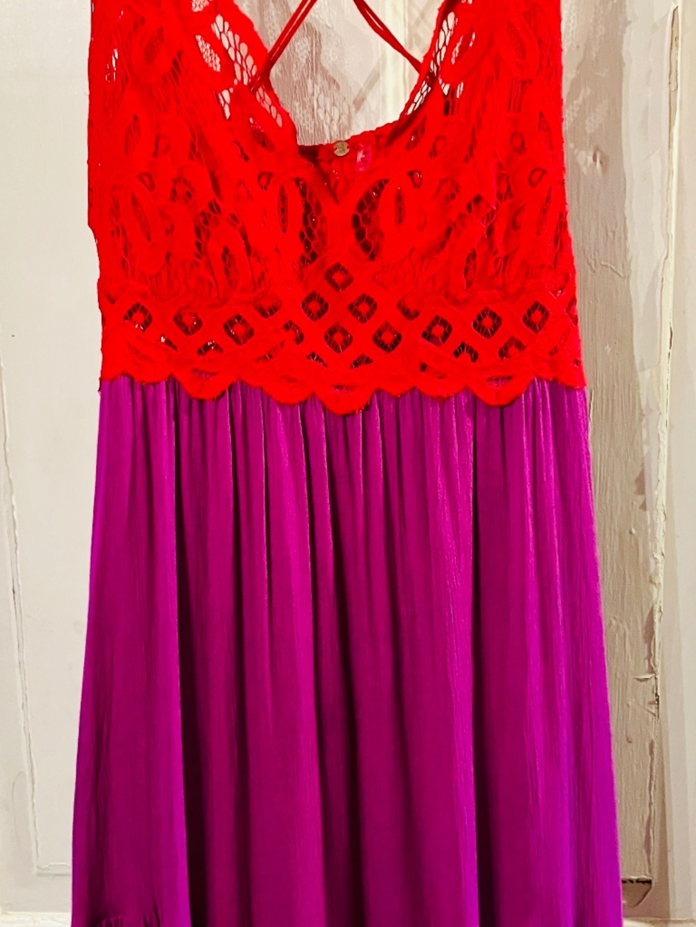 Lace top mini dress